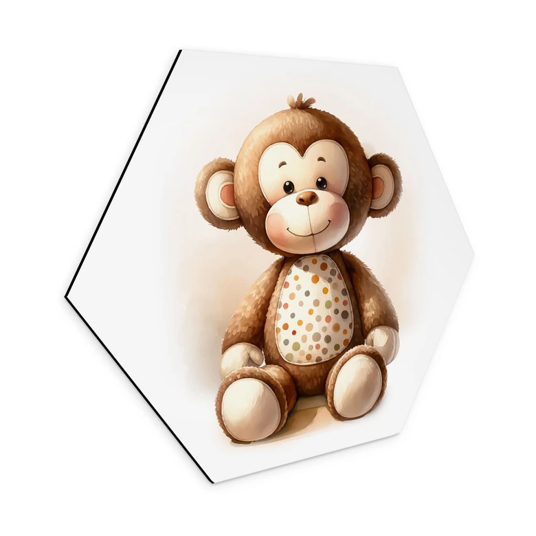 Hexagon Dibond Klein aapje - Magnusson 