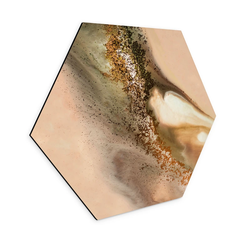 Hexagon Dibond Kleuren van de aarde: Vloeiende compositie - Meikle 