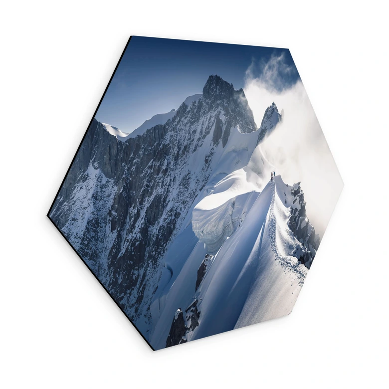 Hexagon Alu-Dibond Gipfel des Mont Blanc - Nienartowicz 