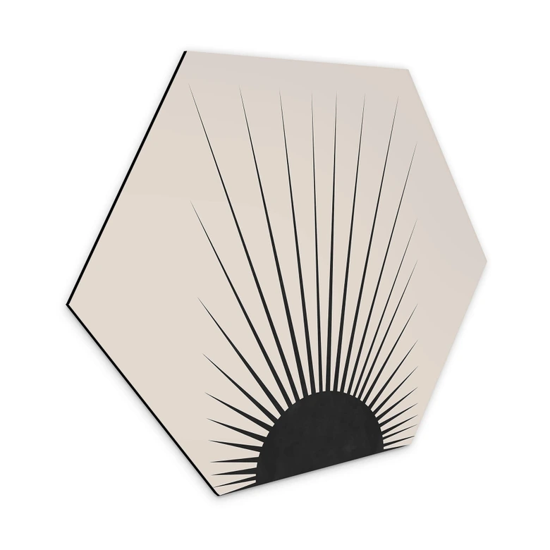 Hexagon - Alu-Dibond Orara Studio - Minimalistische Sonne 