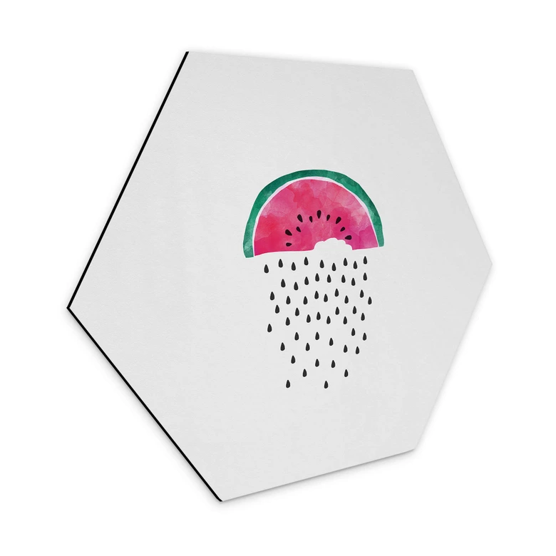 Hexagon - Alu-Dibond Orara Studio - Wassermelonen Regen 