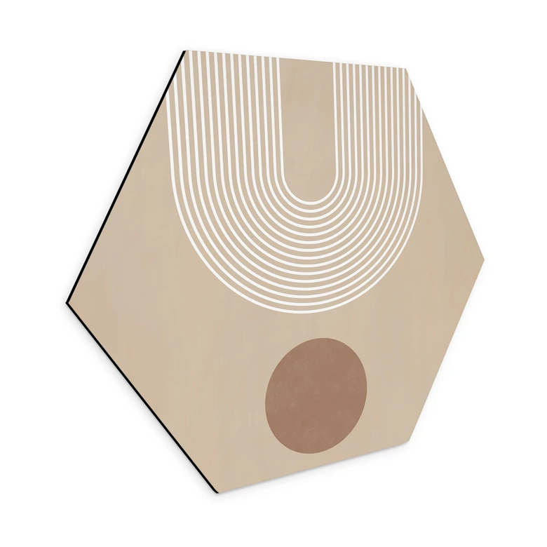 Hexagon Wandbild Abstrakte Geometrie in Balance - Ristova - Alu-Dibond 