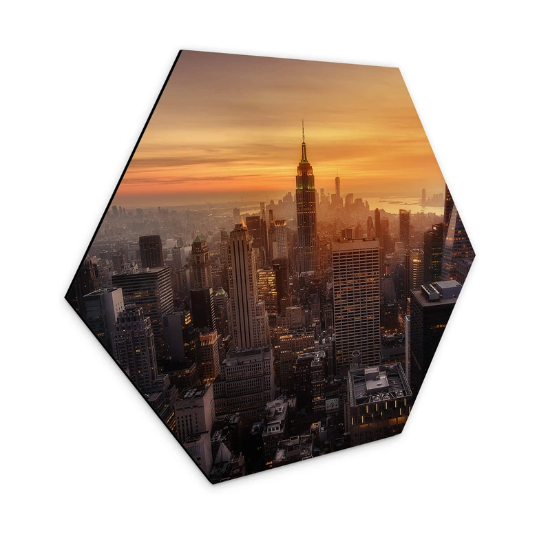 Hexagon Dibond Ruiz Dueso - New York Sunset 