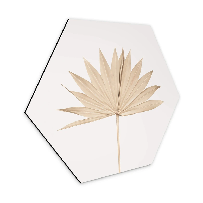 Hexagon - Alu-Dibond Sisi & Seb - Goldenes Fächerblatt 