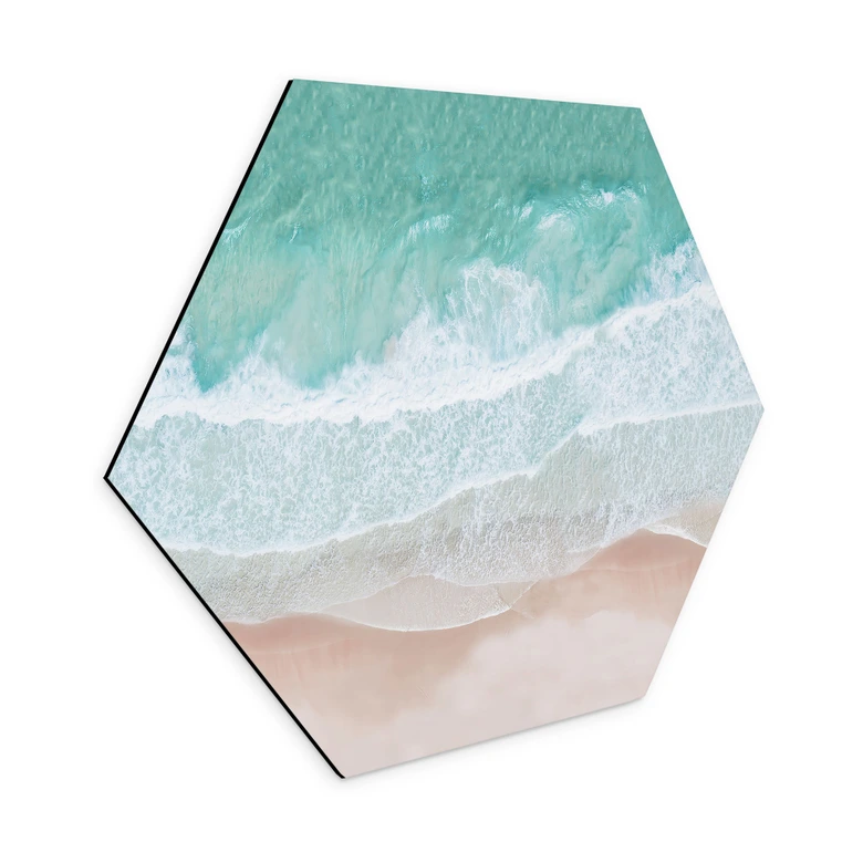 Hexagon Wall Art Gentle waves on the beach - Sisi & Seb - Alu-Dibond 