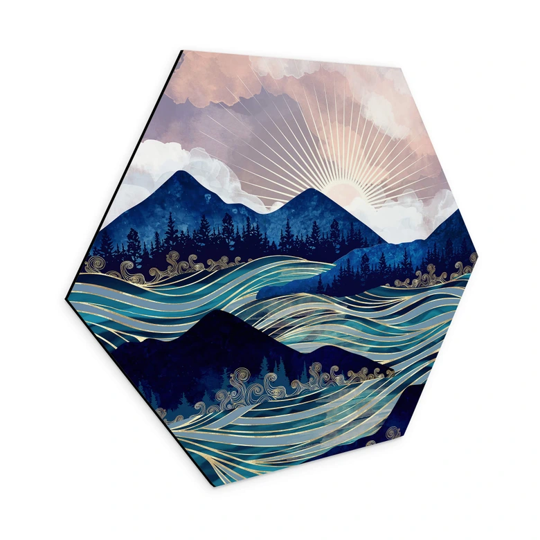 Hexagon Wandbild SpaceFrog Designs - Meerestreiben - Alu-Dibond 