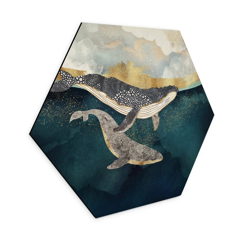 Hexagon Wandbild SpaceFrog Designs - Verbundenheit - Alu-Dibond 