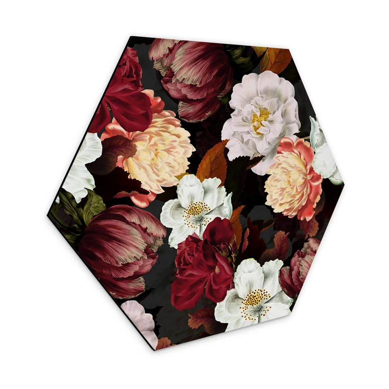 Hexagon - Alu-Dibond UN Designs - Blumenarrangement 