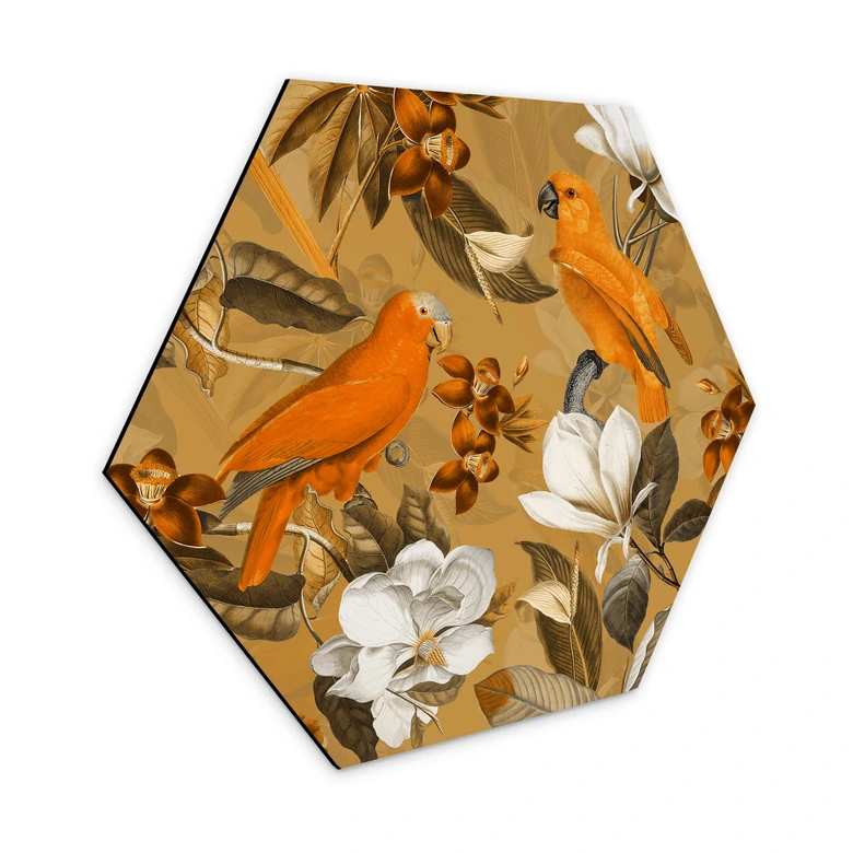 Hexagon - Alu-Dibond UN Designs - Tropisch Ocker 