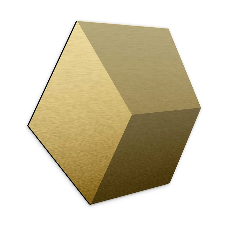 3D Hexagon - Alu-Dibond Gold 