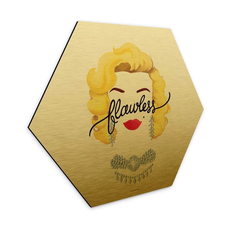 Hexagon - Alu-Dibond mit Goldeffekt Tohmé - Flawless Marilyn 