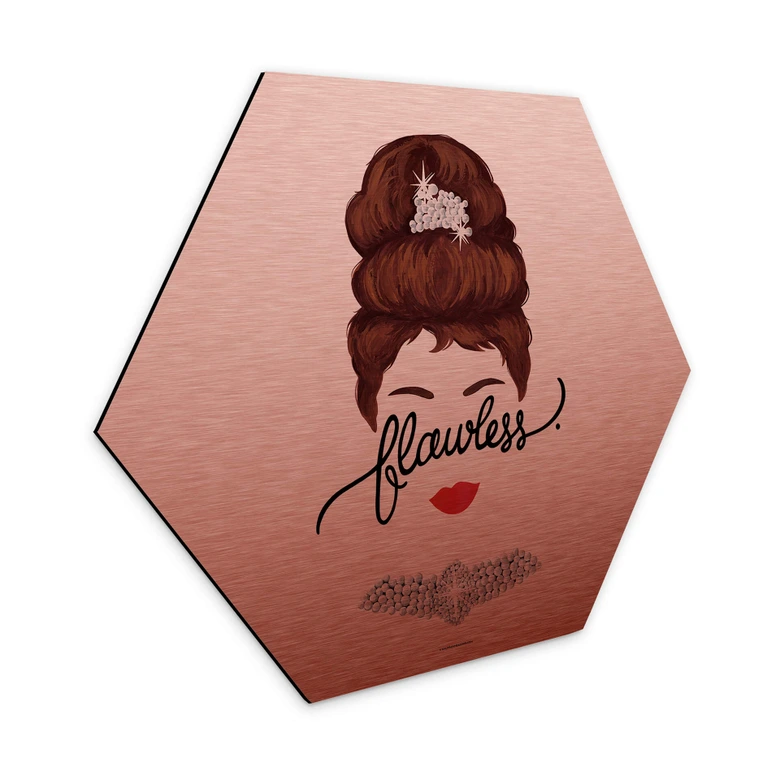 Hexagon Wandbild Tohmé - Flawless Audrey - Alu-Dibond mit Kupfereffekt 