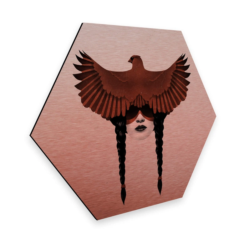 Hexagon - Alu-Dibond Kupfereffekt Ireland - Dark Cardinal 
