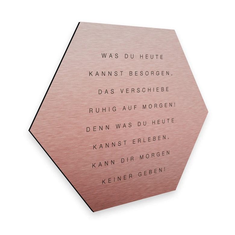 Hexagon - Alu-Dibond-Kupfereffekt - Was du heute kannst besorgen... 