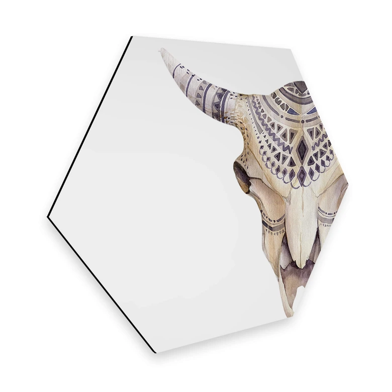 Hexagon - Alu-Dibond - Kvilis - Boho Skull 