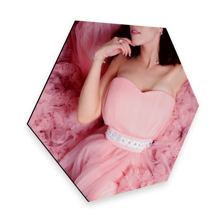 Hexagon - Alu-Dibond - Das rosa Kleid 