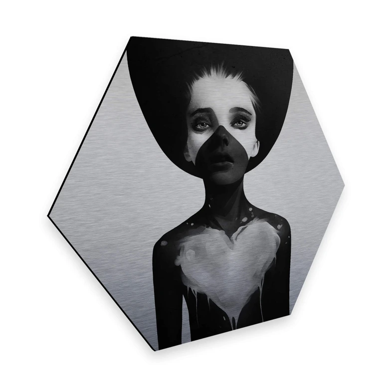 Hexagon Alu-Dibond Zilvereffect - Ireland - Hold on 
