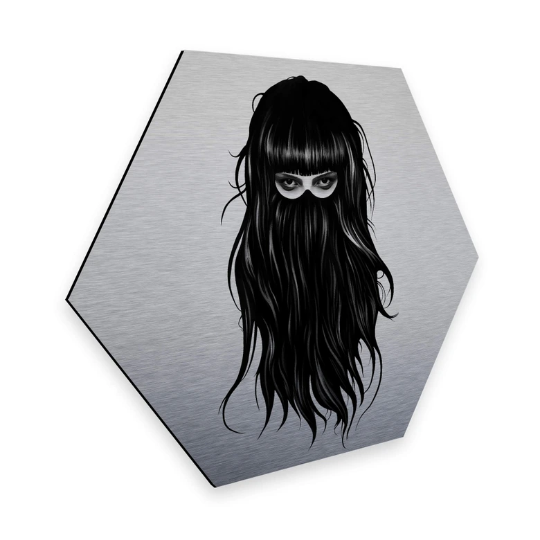 Hexagon - Alu-Dibond-Silbereffekt Ireland - It-Girl 