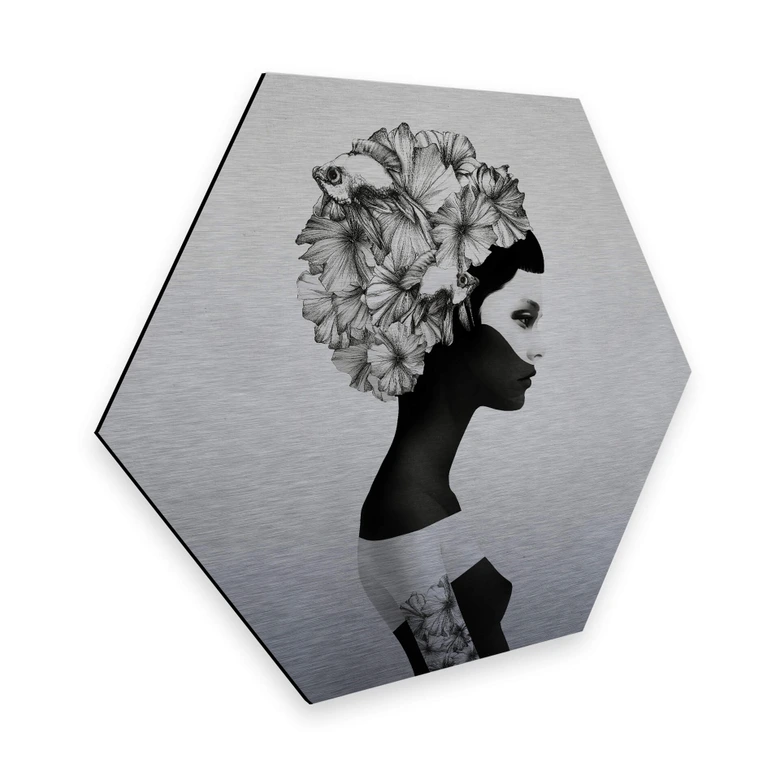 Hexagon - Alu-Dibond-Silbereffekt - Ireland - Marianna 
