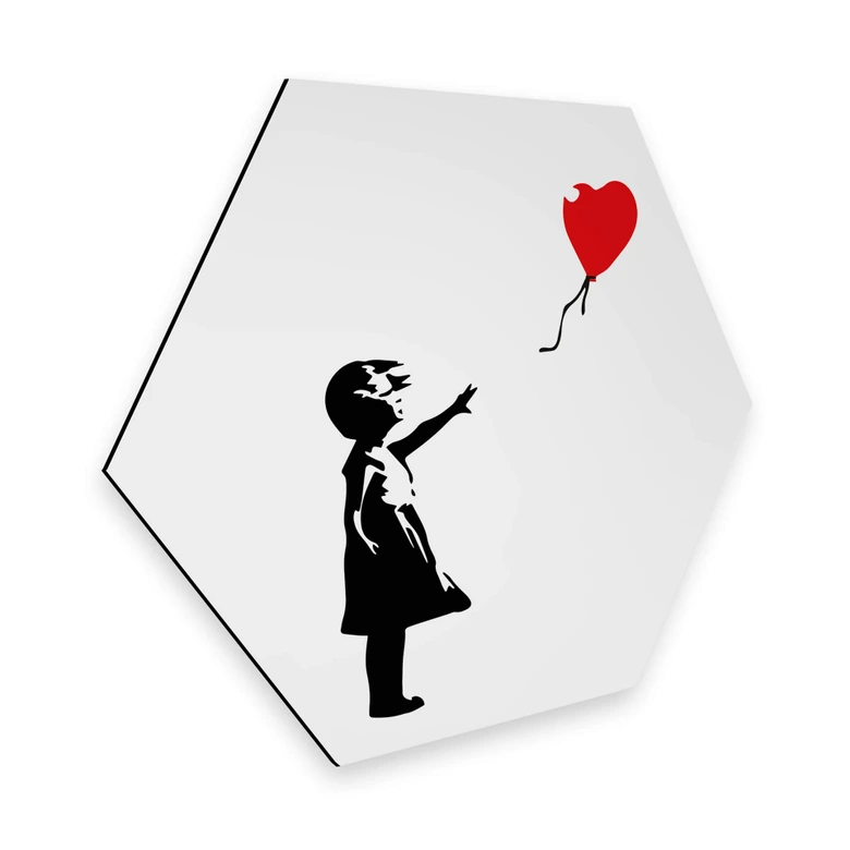 Hexagon - Alu-Dibond Banksy - Girl with the red balloon 