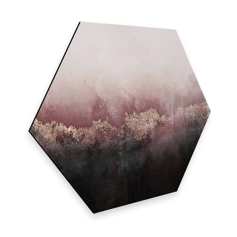 Hexagon - Alu-Dibond Fredriksson - Rosa Himmel 