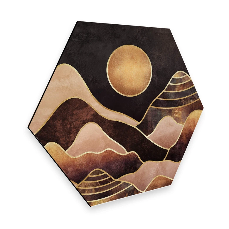 Hexagon Dibond Fredriksson - Sunset 
