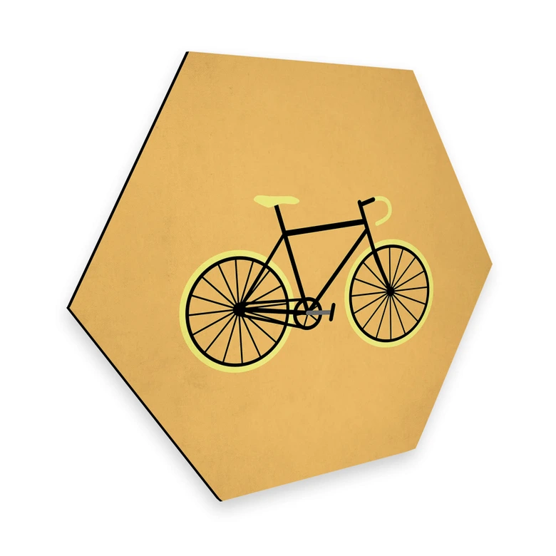 Hexagon - Alu-Dibond Kubistika - Fahrrad Liebe 