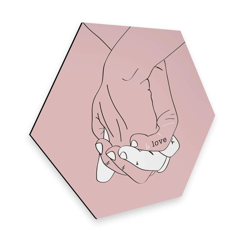 Hexagon - Alu-Dibond Kubistika - Hand in Hand 
