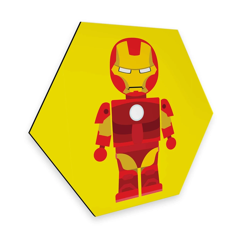 Hexagon - Alu-Dibond Gomes - Iron Man Spielzeug 