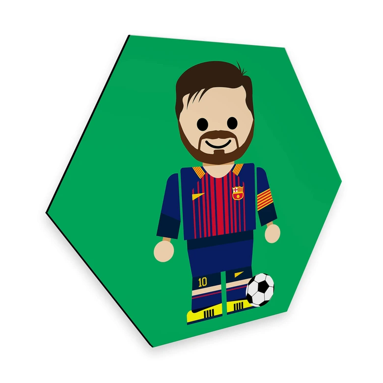 Hexagon - Alu-Dibond Gomes - Messi Spielzeug 