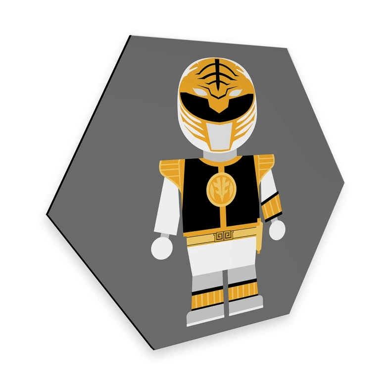 Hexagon - Alu-Dibond Gomes - Power Ranger Spielzeug 