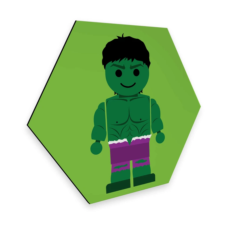 Hexagon - Alu-Dibond Gomes - The Hulk Spielzeug 
