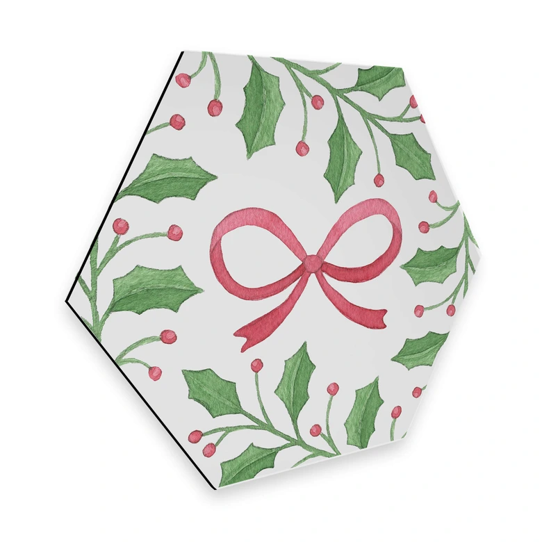 Hexagon - Alu-Dibond Weihnachtsschleife 