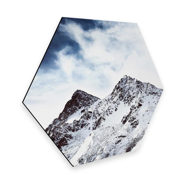 Hexagon - Alu-Dibond - Snow Mountain 
