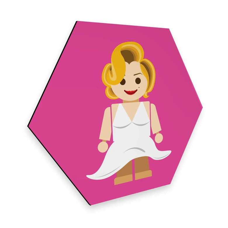 Hexagon - Alu-Dibond Gomes - Marilyn Monroe Spielzeug 