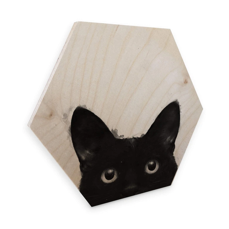 Hexagon - Holz Birke-Furnier Graves - Are you awake yet  