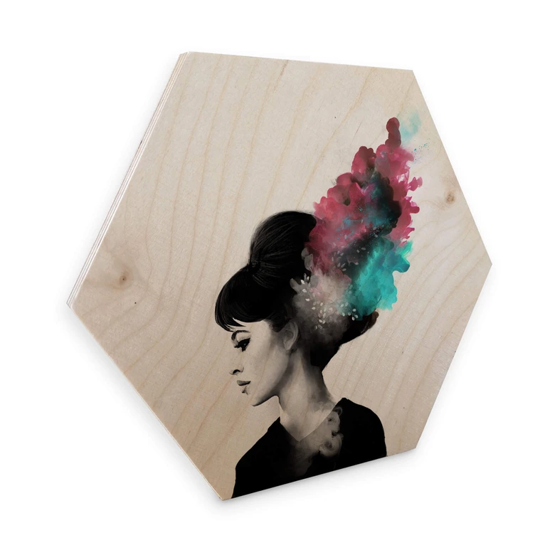 Hexagon - Holz Birke-Furnier Graves - Friday Love 