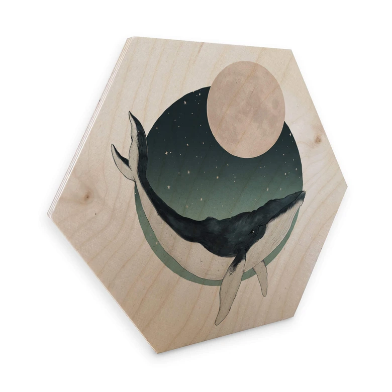 Hexagon - Holz Birke-Furnier Graves - Humpback 