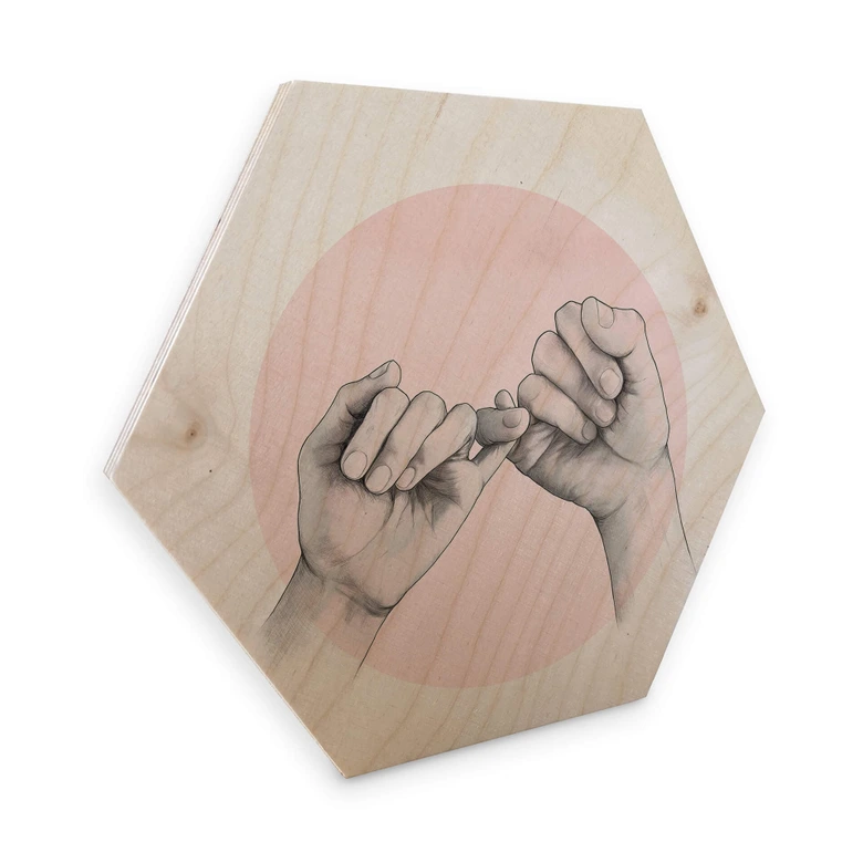 Hexagon - Holz Birke-Furnier Graves - Pinky swear 