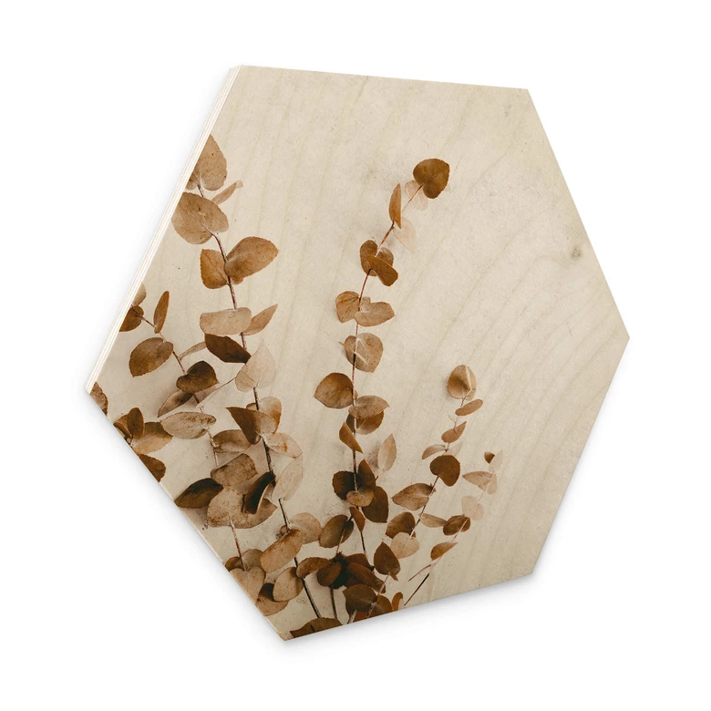 Hexagon - Holz Annie - Getrocknete Blätter 