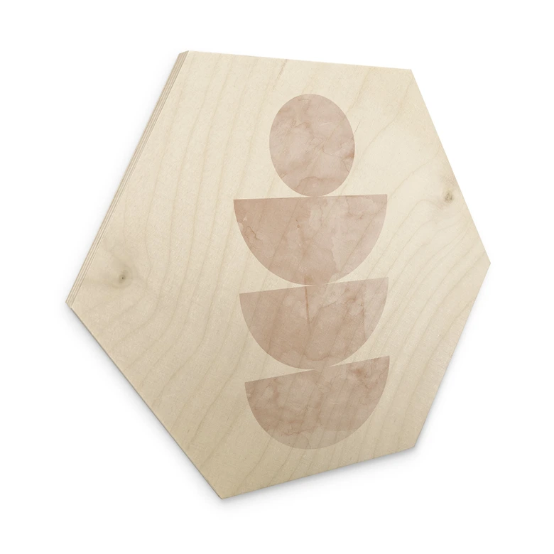 Hexagon Holzbild Geometrisches Gleichgewicht - Abstrakte Komposition - Costa 