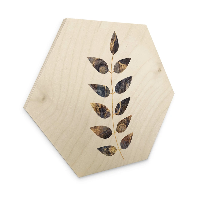 Hexagone - Bois Fredriksson - Feuilles marbrées 