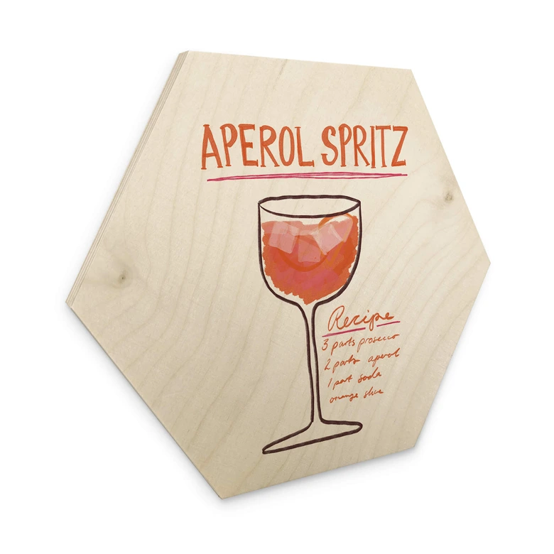 Hexagon Holzbild - Küche - Fritsch - Aperol Spritz 