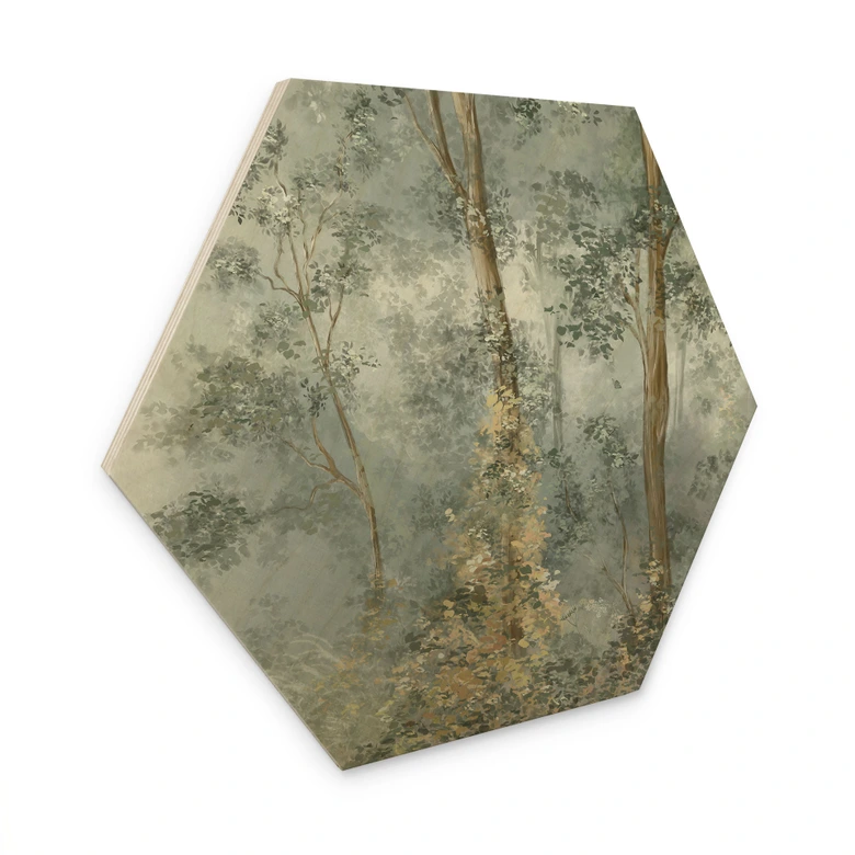 Hexagon Holzbild Verwunschener Wald - Ms Tiff 