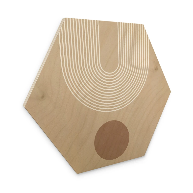 Hexagon Holzbild Abstrakte Geometrie in Balance - Ristova 