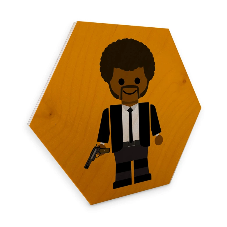 Hexagon - Holz Birke-Furnier Gomes - Pulp Fiction Spielzeug Jules Winnfield 