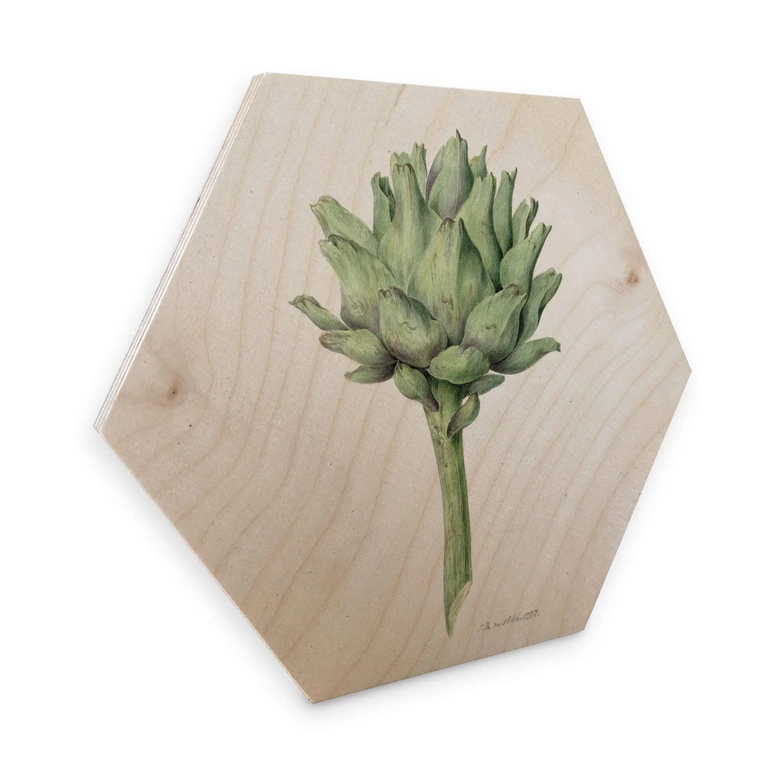 Hexagon - Holz Birke-Furnier Bernard - Artischocke 