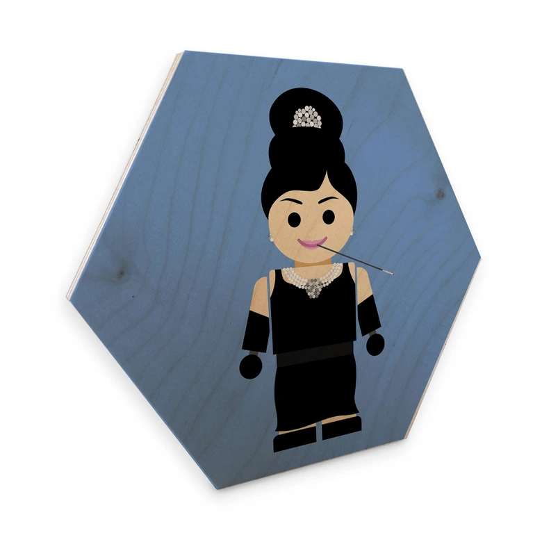 Hexagon - Holz Birke-Furnier Gomes - Audrey Hepburn Spielzeug 