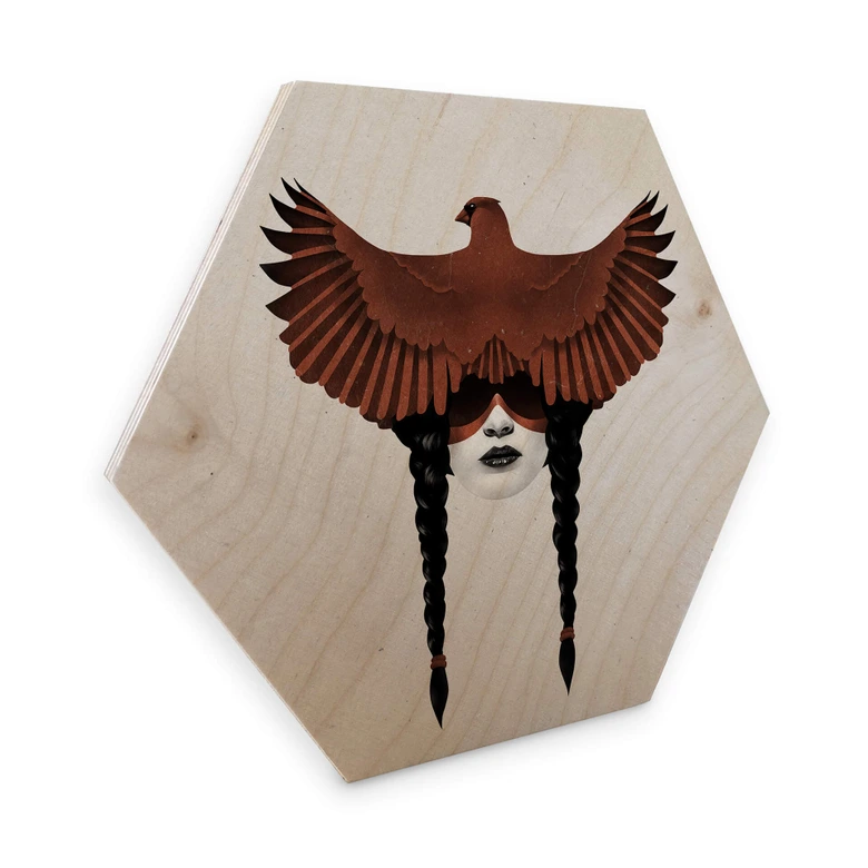 Hexagon - Holz Birke-Furnier Ireland - Dark Cardinal 