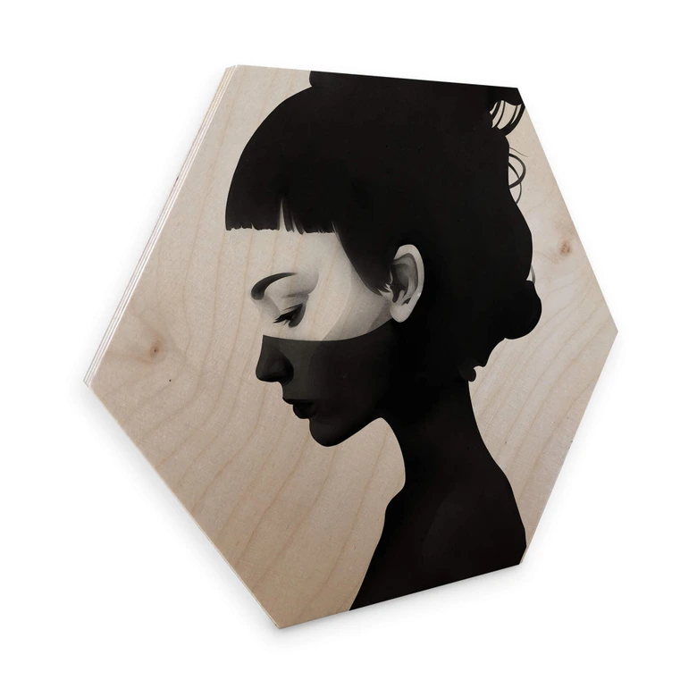 Hexagon - Holz Birke-Furnier Ireland - I am not here 